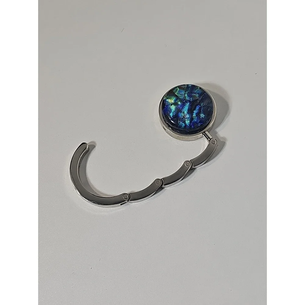 Glass By Kaye purse hook, dragon paua shell nurse handbag hanger